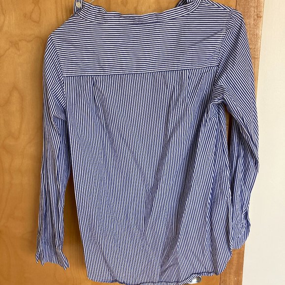 Pinstriped cotton J.Crew top with shoulder buttons - Picture 2 of 4